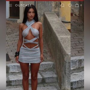 Outcast Silver Backless Mini Dress